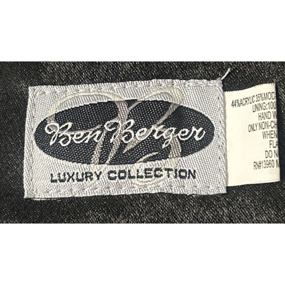 Ben Berger Luxury Faux Fur Stole Black Short Neck Wrap Collar Pull Through Vtg - Picture 4 of 5
